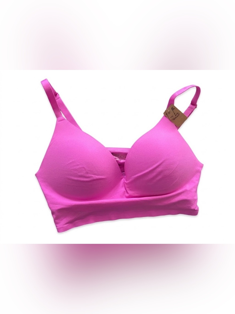 PINK Victoria’s Secret Bright Pink Wireless Push Up Bralette Size Large NWT